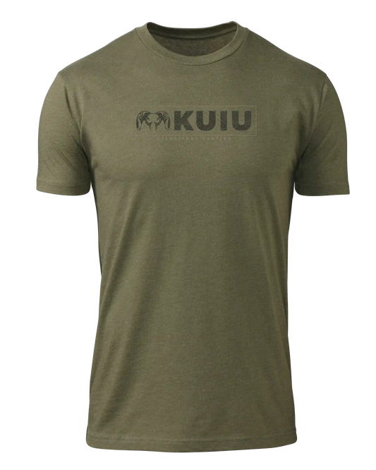 KUIU Topo Block Logo T-Shirt | Military Green