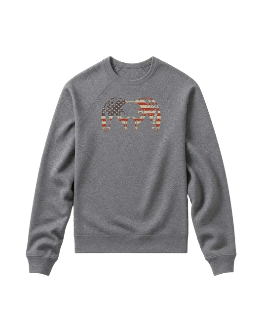 Toddler Patriotic Ram Crewneck Sweatshirt | Deep Heather