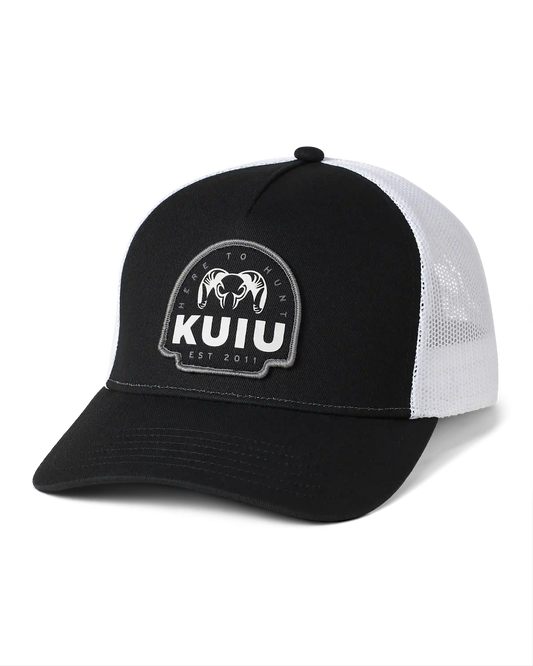 KUIU Here to Hunt Woven Patch Hat | Black/White